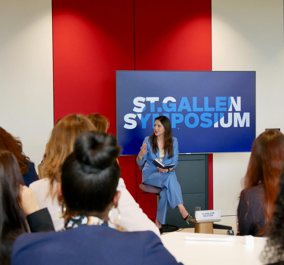 Clara Richter speaking at the St. Gallen Symposium 2024 at University of St. Gallen (Switzerland)